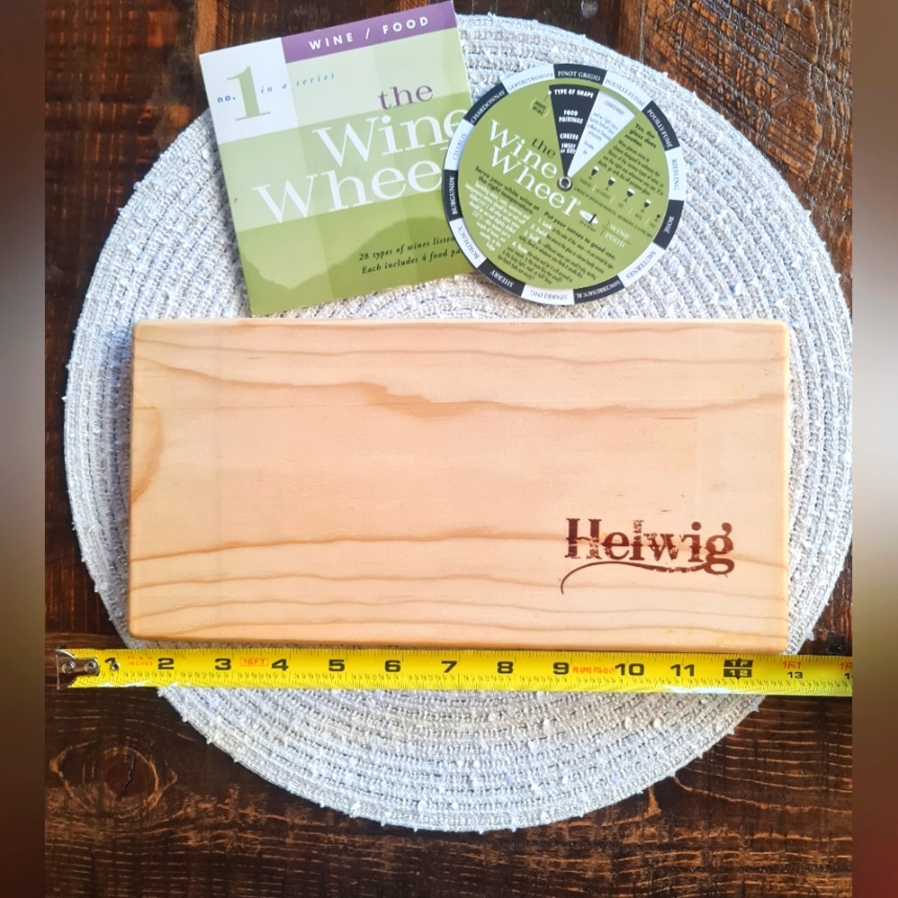 Helwig Winery CA Amador Wine Country Wooden Cheese Board & Pairing Guide New